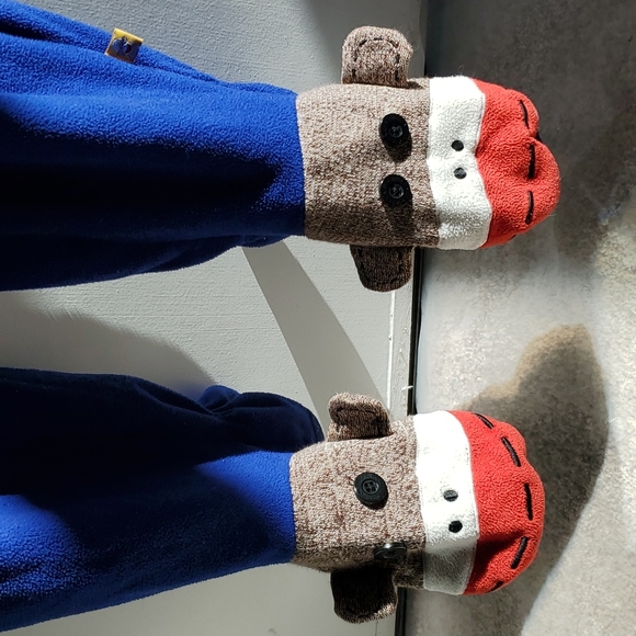 Nick & Nora Sock Monkey Onesie footie pajamas - Picture 2 of 4